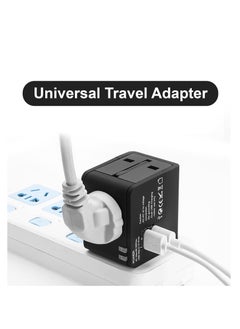 TYCOM Tycom travel adapter worldwide all in one universal power plug Adapter with Dual USB Ports for USA EU UK AUS Cell Phone Laptop (SKT-WY08-Black)  - Image 5