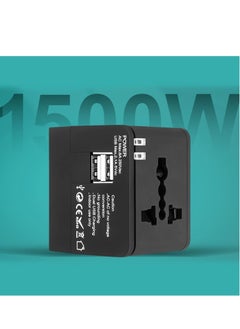 TYCOM Tycom travel adapter worldwide all in one universal power plug Adapter with Dual USB Ports for USA EU UK AUS Cell Phone Laptop (SKT-WY08-Black)  - Image 3