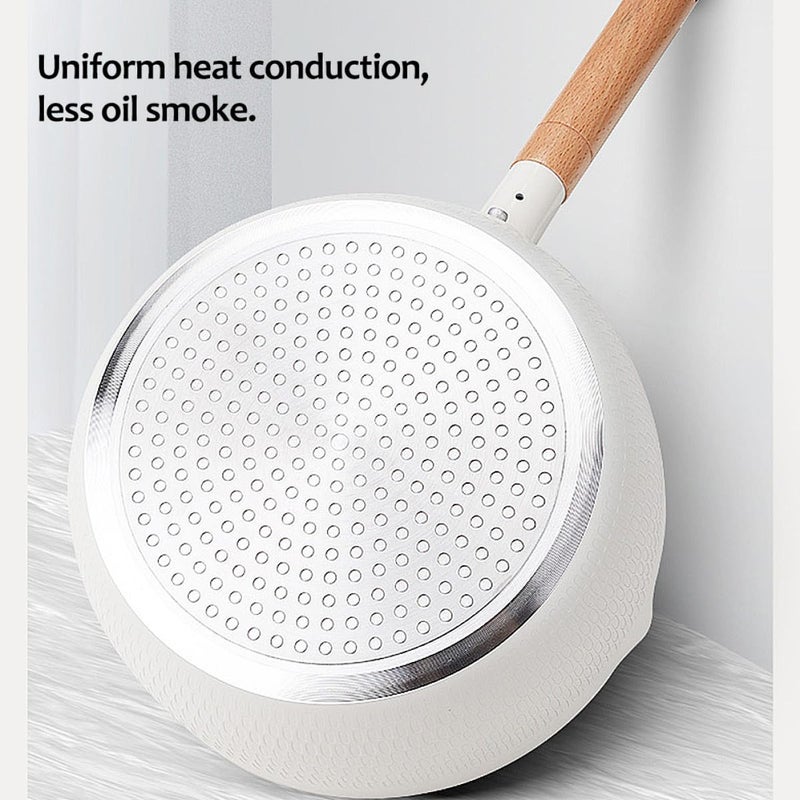 Japanese Style 2L Noodle Pot 18cm White Milk Pan Wood Handle Gas Electric Stovetop Saucepan For 2 3 People - Image 5