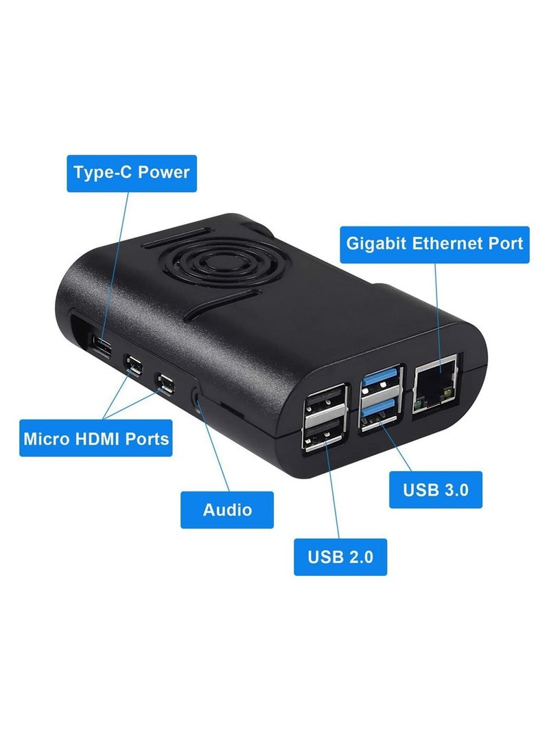 Raspberry Pi 4 Case, Raspberry Pi Case with Cooling Fan, Raspberry Pi 4 Heatsink for Raspberry Pi 4 Model B, Pi 4B, Pi 4 - Image 4