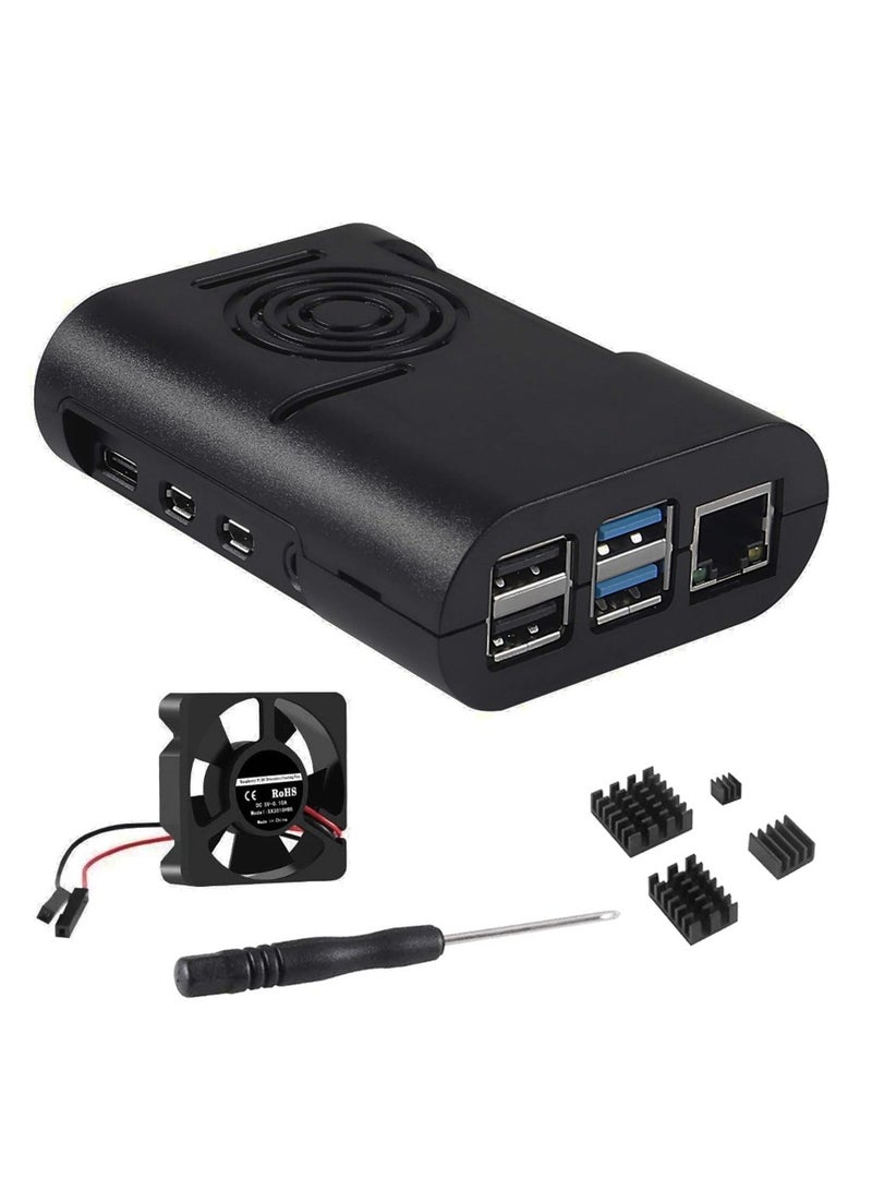 Raspberry Pi 4 Case, Raspberry Pi Case with Cooling Fan, Raspberry Pi 4 Heatsink for Raspberry Pi 4 Model B, Pi 4B, Pi 4 - Image 2