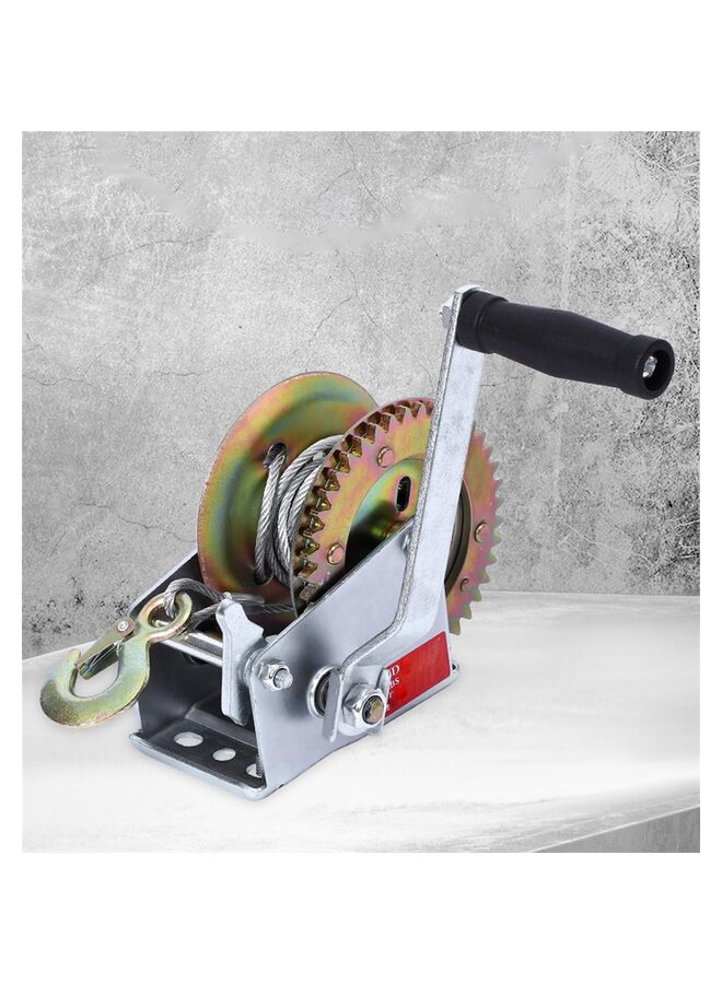 LAMAY Hand winch wire self-locking hand winch small lifting winch 1200 steel Silk rope winch,Capacity Manual Hand Crank Winch with 7m 600lbsSteel Cable - Image 3