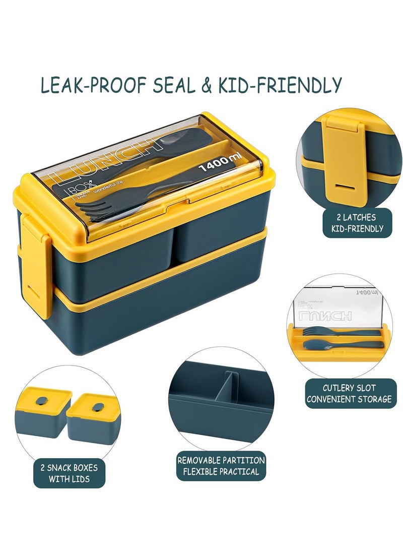 Leakproof Bento Box-Large Lunch Box with Cutlery Set-Food Picks for Lunch Box Containers for Adults-Microwave Food Safe Bento Boxes  - Image 2