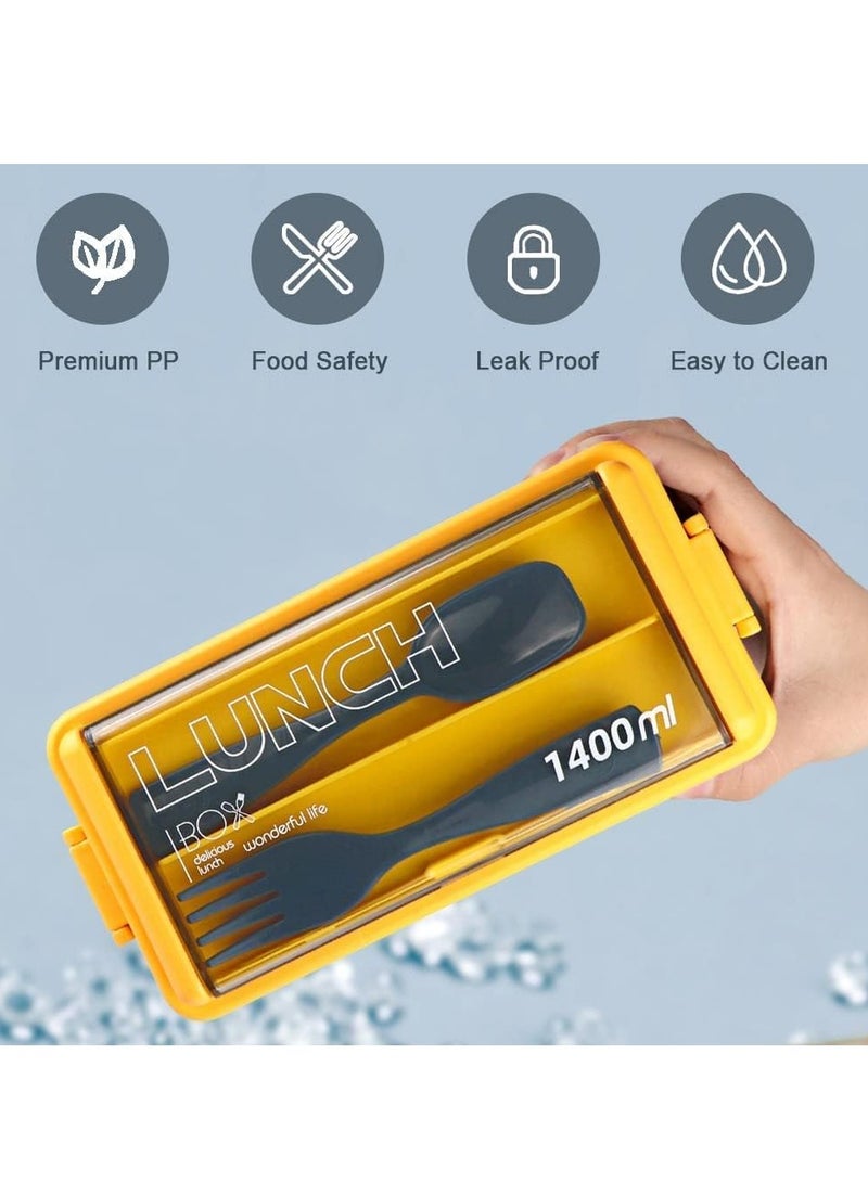Leakproof Bento Box-Large Lunch Box with Cutlery Set-Food Picks for Lunch Box Containers for Adults-Microwave Food Safe Bento Boxes  - Image 3
