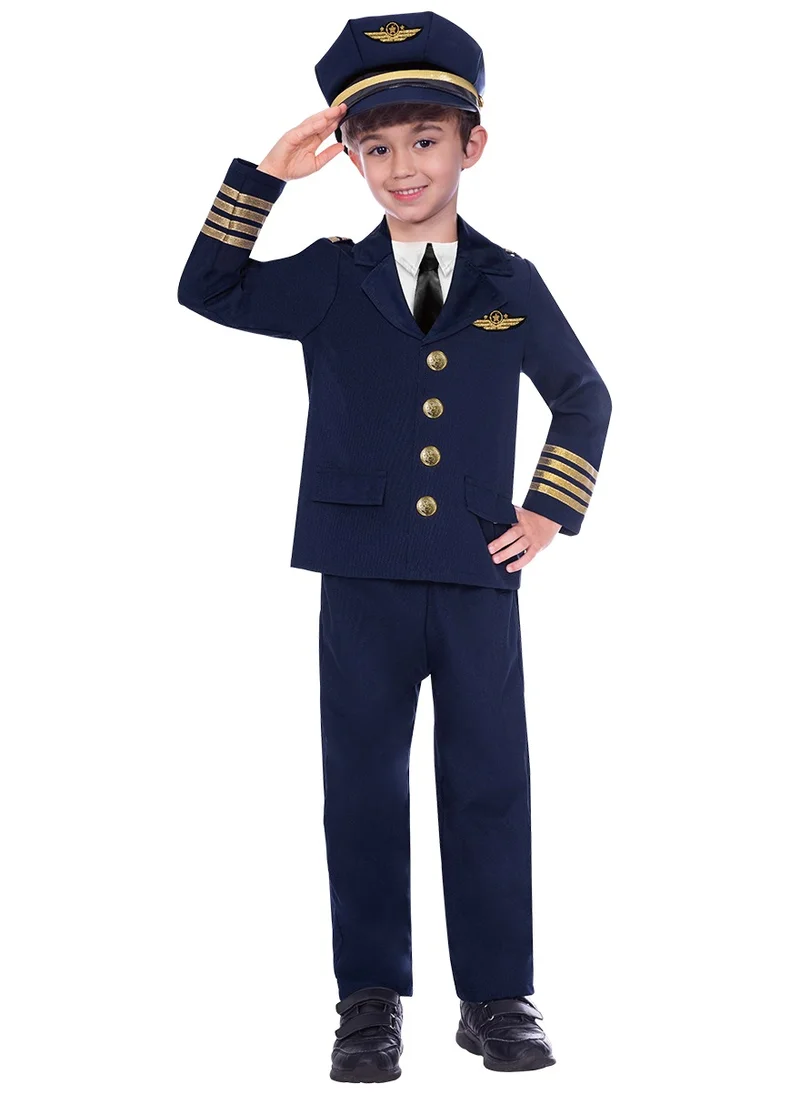 بارتي سينتر Child Pilot Career Costume, Dress-Up Outfit for School Events, and Pretend Play