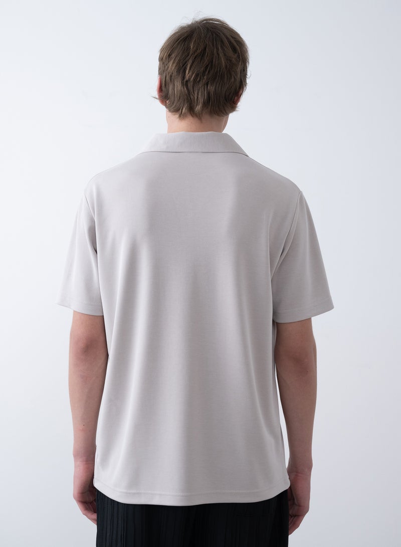 مراكش تيشيرت بولو كاجوال بأكمام قصيرة للرجال - رمادي فاتح - Image 2