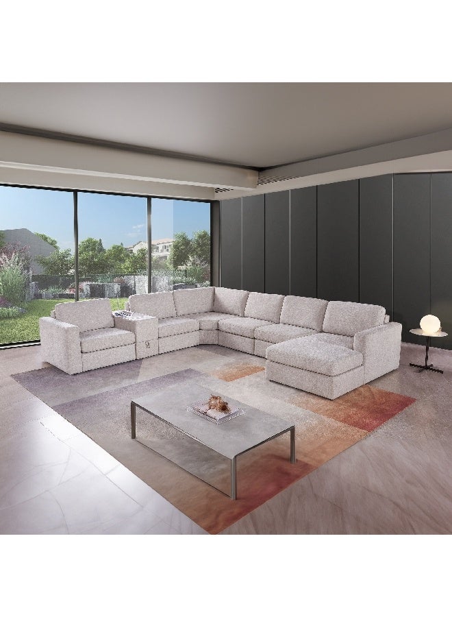 Home Box Imodular Fabric Console with Wireless Charger Drawer and Reading Light 102 x 60 x 38 cm - Image 3