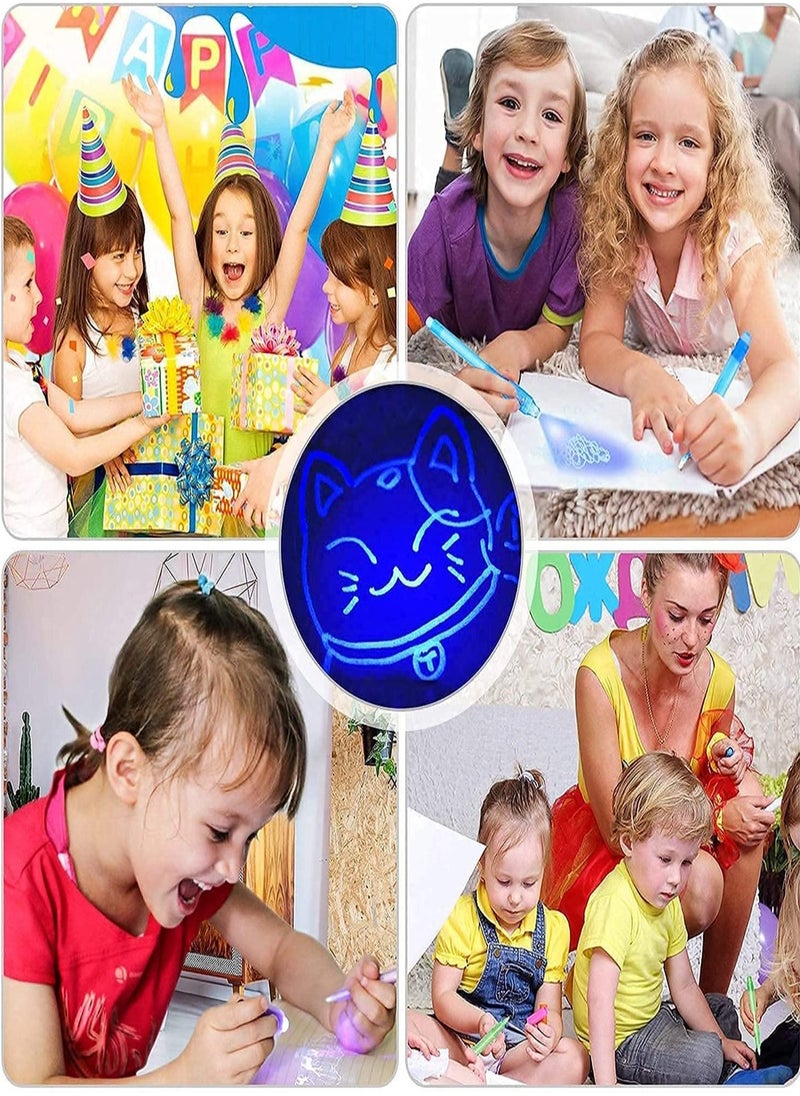 Excefore - Invisible Ink Pen with UV Light 6 Colors Secret Magic Disappearing Marker for Message Fun Activity Entertainment Kids Party Favors - Image 1