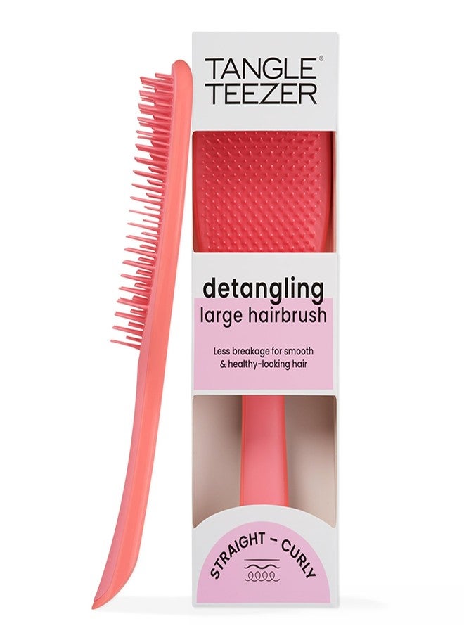 Tangle Teezer Large Ultimate Detangler Hairbrush for Wet & Dry Hair, Eliminates Knots & Reduces Breakage for Long, Thick, & Curly Hair Types, Coral Pink - Image 1