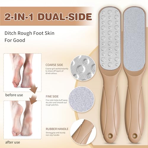 EIRNAY Coconut & Vanilla Foot Soak Set - Salts, Foot File, Scrub & Urea Cream Pedicure Supplies for Dry, Cracked Feet - Foot Spa Pedicure Kit for Women Men - Image 5