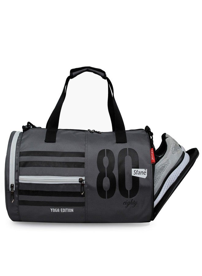 Sfane Men & Women's Polyester Black & White Gym Bag, Sports Bag, Shoulder Bag With Separate Shoe Compartment, 25Cm - Image 1