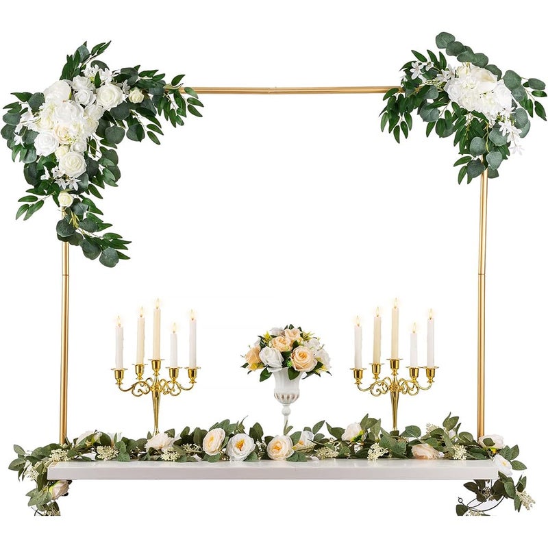 Supvox Balloon Arch Decoration Stand Metal Decoration Stand for Backdrop Table Arch Decoration Stand DIY Assembly Background Decoration Stand for Ceremony Birthday Party Supplies Gold - Image 1