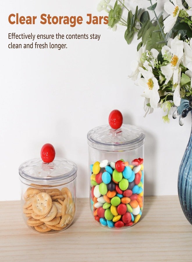 DORMIYA 2 Pcs Plastic Candy Jars, Clear Storage Containers with Lids, Airtight Food Storage Canisters, Wide Mouth Apothecary Jars, Kitchen Organization Containers, 47 oz & 30 oz - Image 2