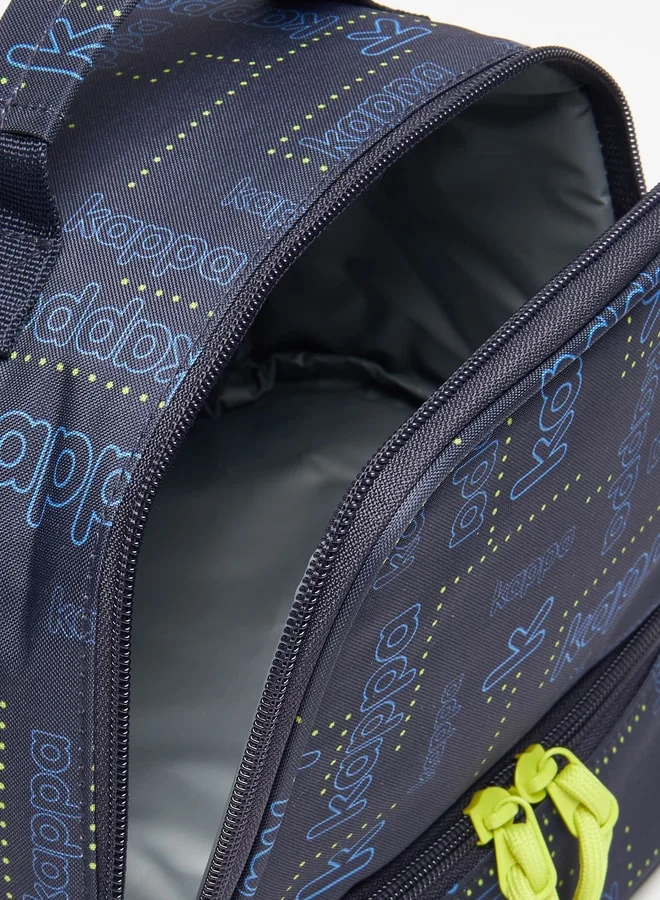 Kappa Logo Print Lunch Bag with Adjustable Strap - 22x20x15 cm
