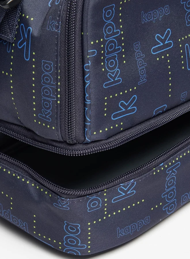 Kappa Logo Print Lunch Bag with Adjustable Strap - 22x20x15 cm