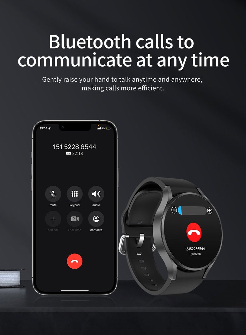 GULFLINK M10 smart watch 1.39 inch TFT Round Screen Heart Rate Fitness Tracker Blood Pressure Monitor Wireless charging smartwatch- Black - Image 3