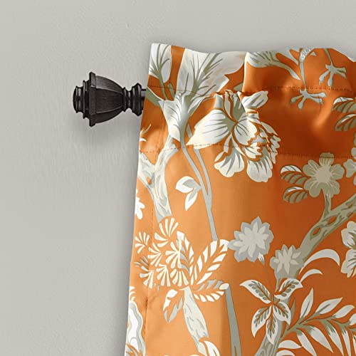 Lush Decor Dolores Light Filtering Valance Curtains Single 52 W x 18 L Orange Valances for Windows Vintage Valance Floral Coquette Decor - Image 3