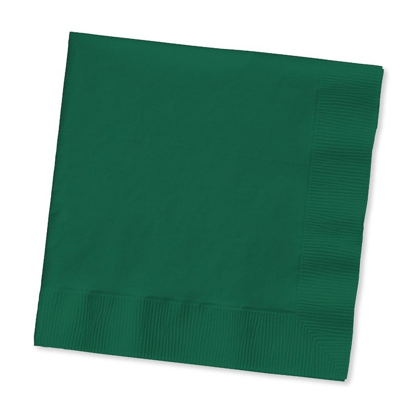 Creative Converting Touch of Color 200 Count 2-Ply Paper Beverage Napkins  Hunter Green - 253124