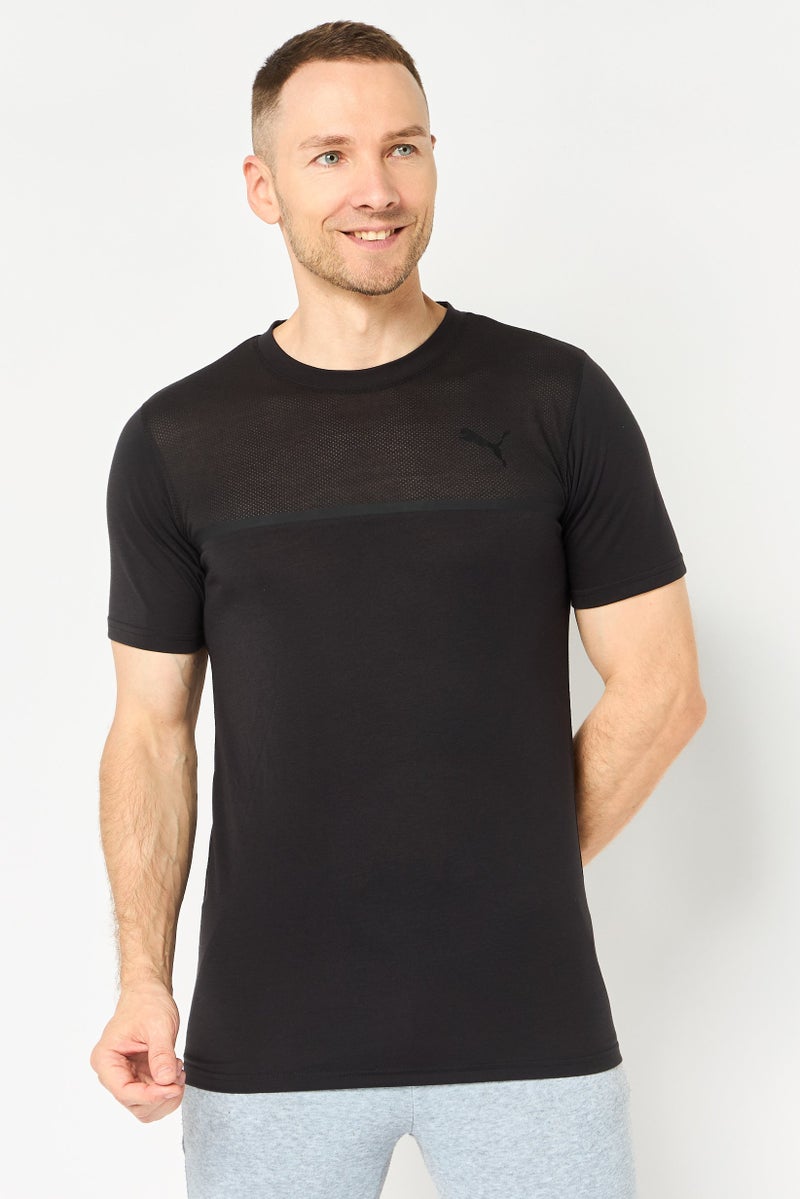 PUMA Men Regular Fit Short Sleeve Brand Logo Training T-Shirt, Black - Image 1