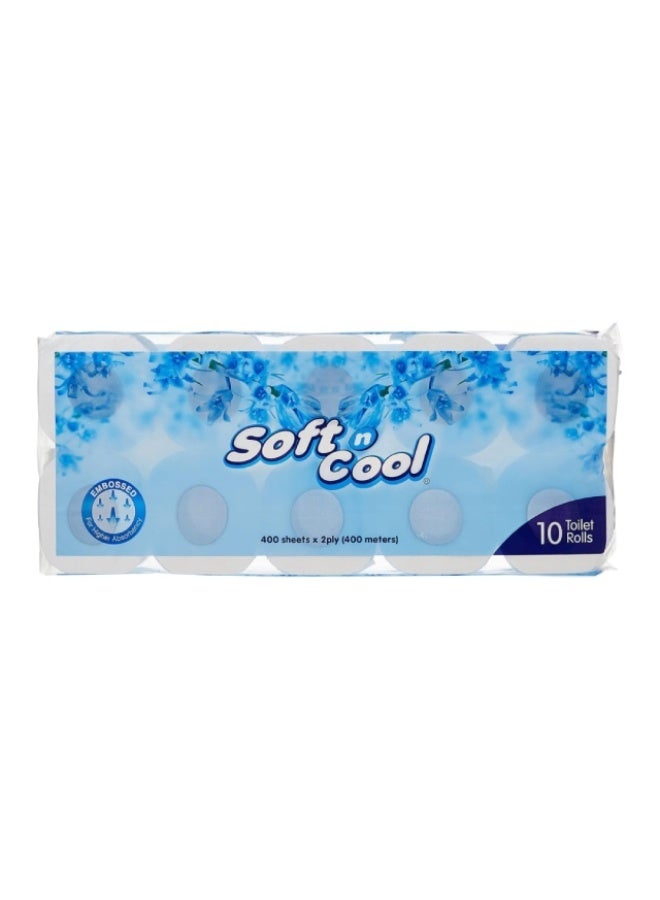 Toilet Rolls 2 Ply 400 Sheets - 10 Rolls