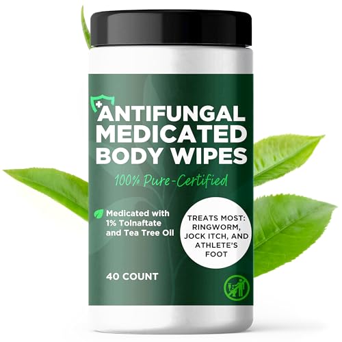 Terramed Just Think Comfort Body Wipes for Men & Women | Cleansing Body Wipes for Wrestling, Combat, Gym, Camping I Medicated with 1% Tolnaftate, Tea Tree Oil | Treats Ringworm, Jock Itch, Athlete's Foot | 40 Wipes - Image 1