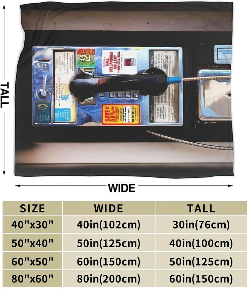 Funny New York Public Pay Phone Flannel 50"X40" Blanket - Soft and Light All Season Comfort Blanket - Travel, Home Décor - Image 3