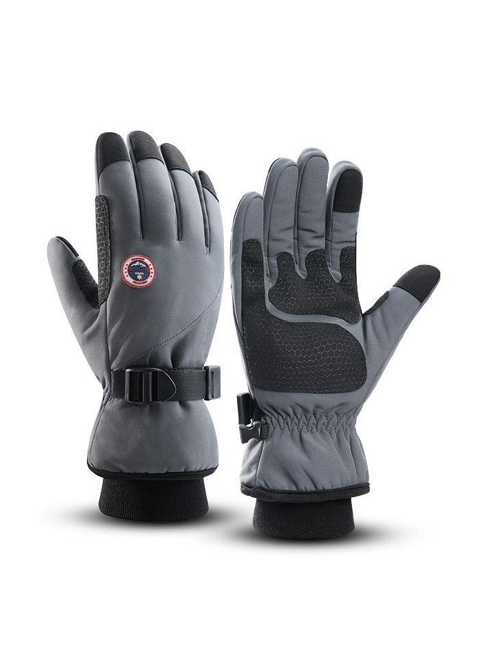 Golovejoy Winter Skiing Men And Women Outdoor Riding Waterproof Non Slip Plush Thickened Warm Gloves