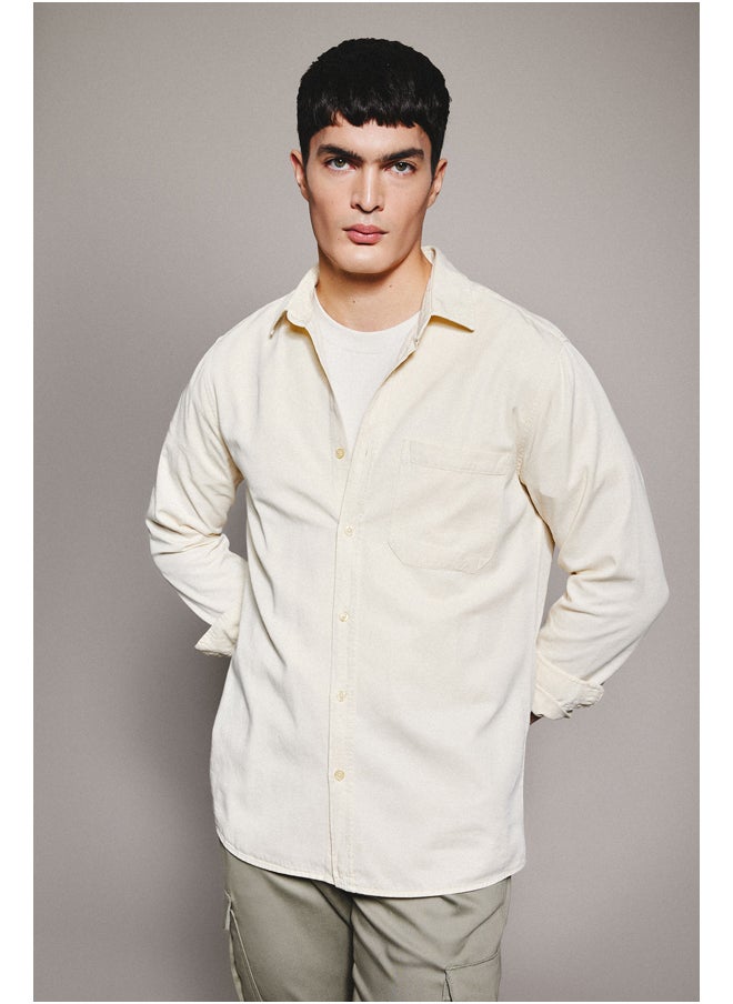 DeFacto - Man Regular Fit Polo Neck Woven Long Sleeve Shirt - Image 1