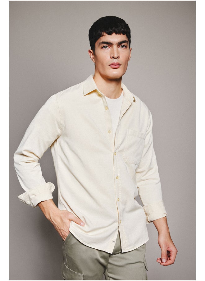 DeFacto - Man Regular Fit Polo Neck Woven Long Sleeve Shirt - Image 1