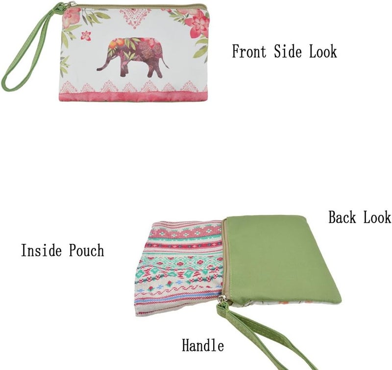 Rantanto Small Cute Cash Coin Purse, Canvas Change Purse, Kawaii Coin Pouch With Handle Christmas Gift For Women Teenager Girls (BG0003 Lucky Elephant) - Image 2