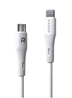 RAFFAE 27W PD Fast Charging USB Type C to Lightning Strong and Durable 1M Cable for iPhone 14/14 Plus/14 Pro/14 ProMax/13/12/11 – White  - Image 2
