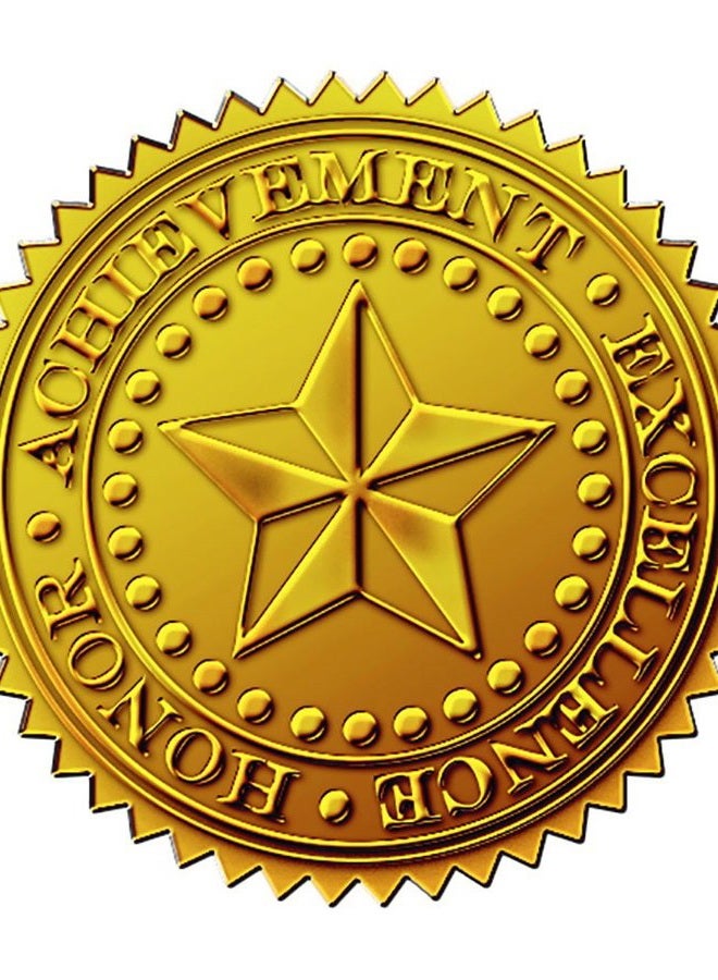 Great Papers! Star Embossed Official Gold Foil Certificate Seal for Achievements and Awards, 48 Count (903419) - Image 1
