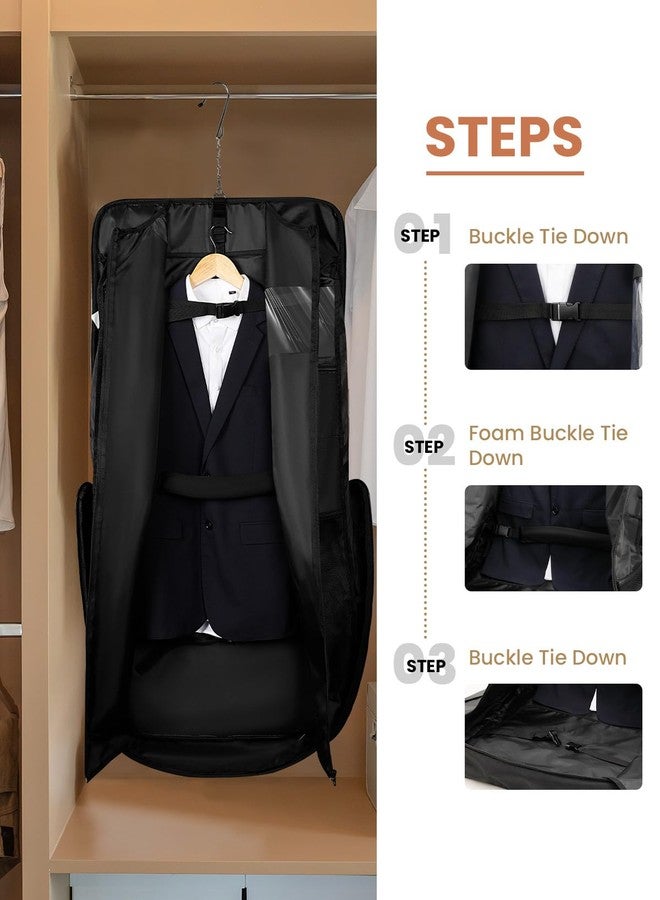 VUUDH Premium Garment Bag for Travel with Wet-Dry Compartment, Adjustable Shoulder Strap, and Luggage Attachment - Fits Suits, Dresses & Essentials - Image 3