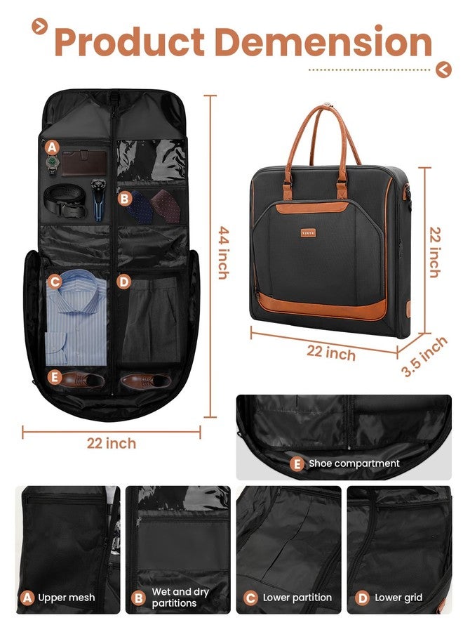 VUUDH Premium Garment Bag for Travel with Wet-Dry Compartment, Adjustable Shoulder Strap, and Luggage Attachment - Fits Suits, Dresses & Essentials - Image 2