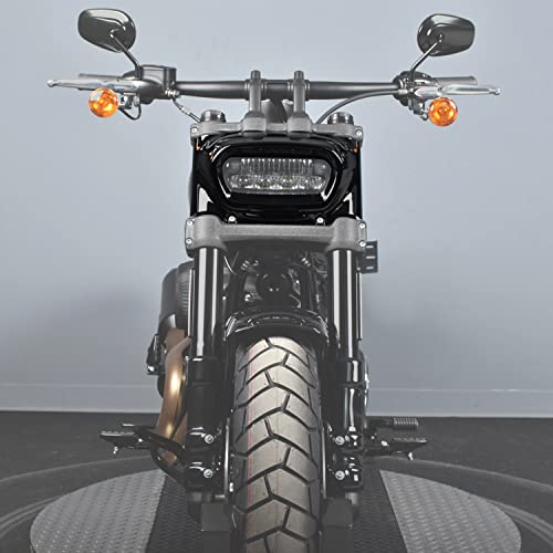 VEISUTOR غطاء زينة المصباح الأمامي VEISUTOR لدراجة هارلي سوفتيل فات بوب 2018-2024، إطار زينة المصباح الأسود لغطاء الزينة لملحقات FXFB FXFBS M8 2018-2024 - Image 2