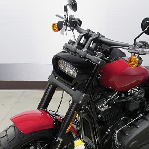 VEISUTOR غطاء زينة المصباح الأمامي VEISUTOR لدراجة هارلي سوفتيل فات بوب 2018-2024، إطار زينة المصباح الأسود لغطاء الزينة لملحقات FXFB FXFBS M8 2018-2024 - Image 5