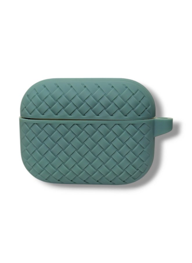 Generic - AirPods Pro 2 Silicone Case with Stylish Ribbed Design - Mint Green - Image 1