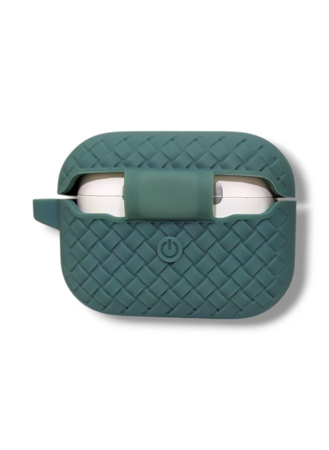 Generic - AirPods Pro 2 Silicone Case with Stylish Ribbed Design - Mint Green - Image 1