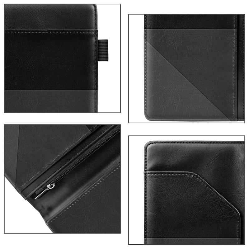 WAVEYU Server Book for Waitress Book with Zipper Pocket, Cute Server Books for Waiter Leather, Money Organizer Wallet, Cash Check Bill Receipt Holder Presenter, 8x5 inch, Mushroom Pattern - Image 3