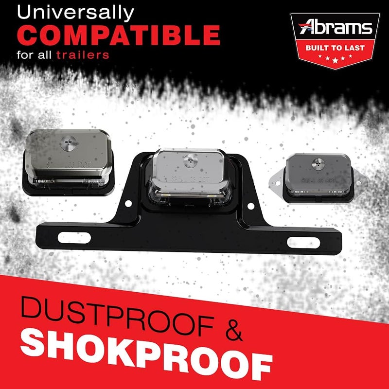 Abrams LED Trailer License Plate Light with Bracket - SAE/DOT Certified, Waterproof, Heavy Duty for Trucks, RVs, and ATVs - Gray - Image 5