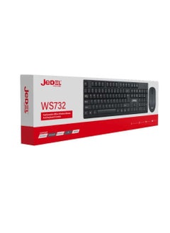 JeDEL Jedel WS732 Wireless Keyboard + Mouse - Slim Design Keyboard and Mouse for Laptops and PCs, Compatible with Windows 