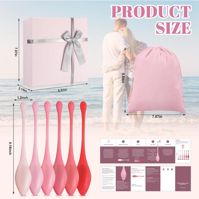 Geiserailie 6 Pcs Kegel Ball Exercise System Pelvic Floor Exercise Devices 6 Different Weights Pelvic Floor Tightening and Strengthen Bladder Control Muscle Training Kit for Women Beginners Advanced - Image 2