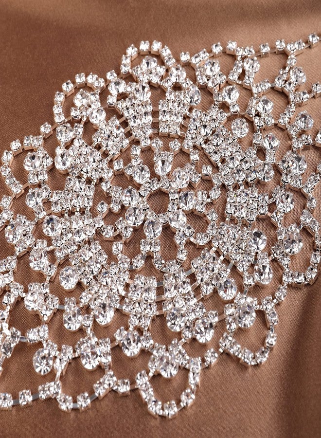 Chargances Bridal Crystal Upper Arm Bracelet Wedding Rhinestone Hand Harness Bangle Adjustable Hand Jewelry Accessories for Women(Style 2) - Image 5