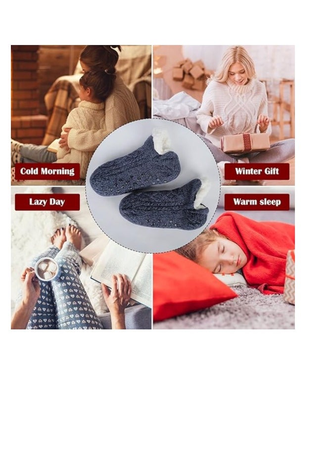 RATSAW - Fluffy Fleece Slipper Socks Non-Slip Warm Winter Socks Cute Fleece-lined Slipper Socks Warm Indoor Slipper Socks Cozy Winter Non-Skid Socks Plush Socks for Unisex - Image 1