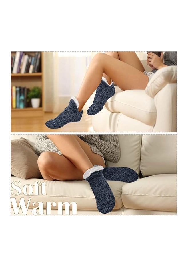 RATSAW - Fluffy Fleece Slipper Socks Non-Slip Warm Winter Socks Cute Fleece-lined Slipper Socks Warm Indoor Slipper Socks Cozy Winter Non-Skid Socks Plush Socks for Unisex - Image 1