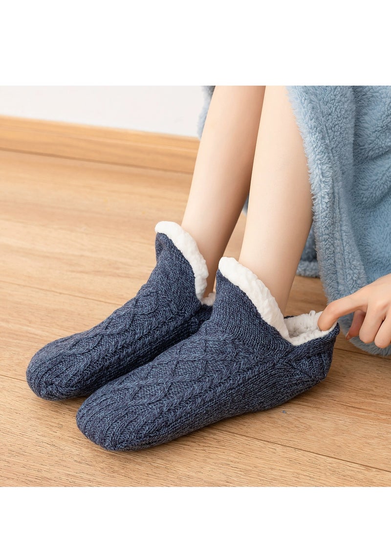 RATSAW Fluffy Fleece Slipper Socks Non-Slip Warm Winter Socks Cute Fleece-lined Slipper Socks Warm Indoor Slipper Socks Cozy Winter Non-Skid Socks Plush Socks for Unisex - Image 4