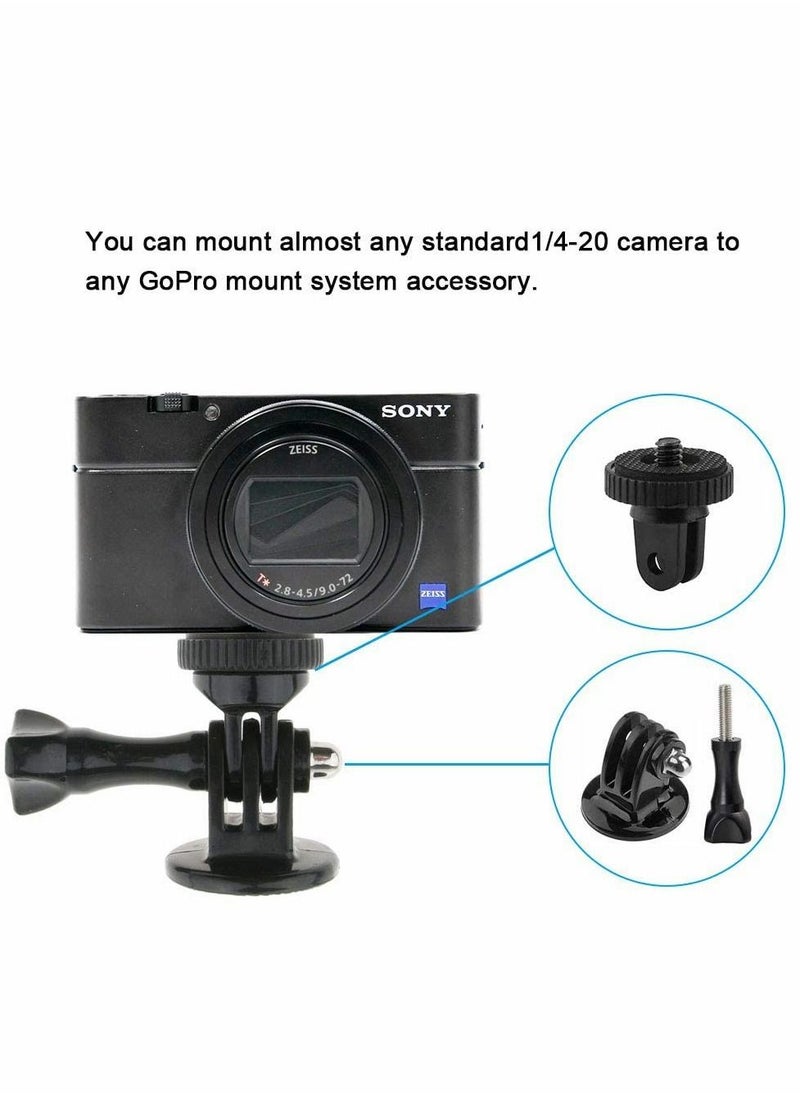 KASTWAVE Tripod Adapter Mount with 1/4" Screw Camera, Compatible action camera 7 6 5 4 3 3+ 2 1 Session Black Silver for SJ4000, forSJ5000 Xiaomi Action Cameras  - Image 4