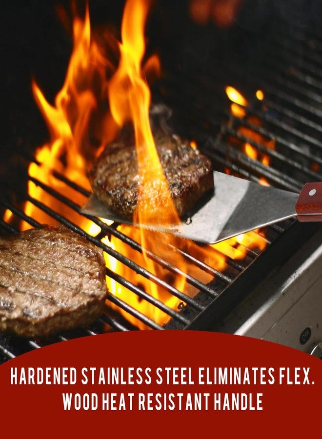 Eggssentials Griddle Spatula Stainless Steel Grill Spatula Turner for Burgers, Cookies and Pancakes with Wooden Handle. - Image 5