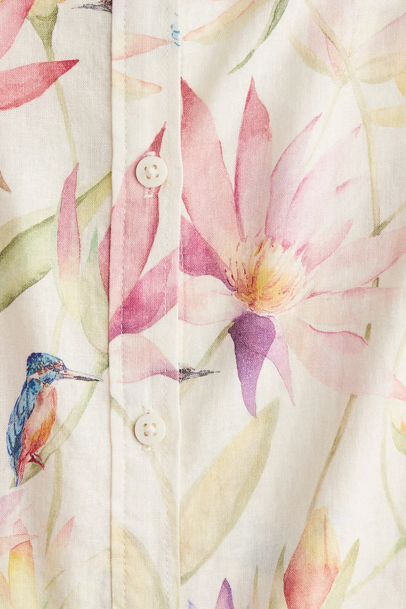 اتش اند ام Linen-blend blouse