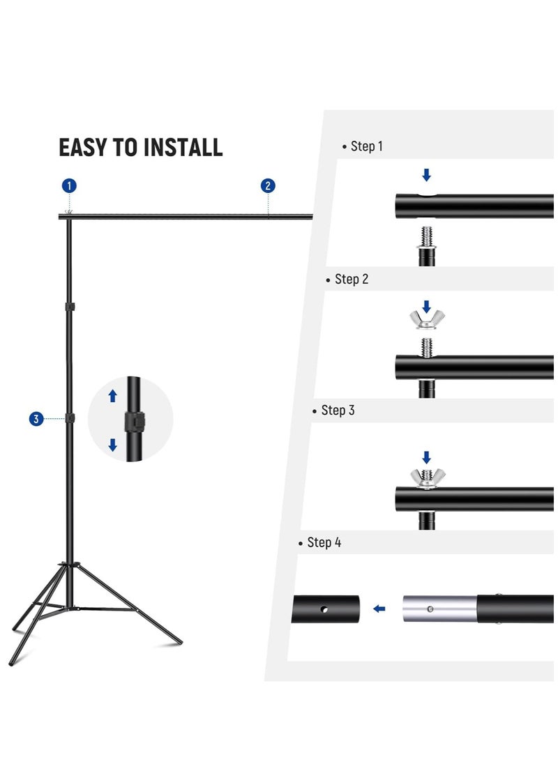 RATSAW Photo Backdrop Stand Kit Photography Kit Adjustable Background Stand Support System for Studio Photoshoot Photography Backdrop Background Bracket Wedding Party 2 x 3 M  - Image 3
